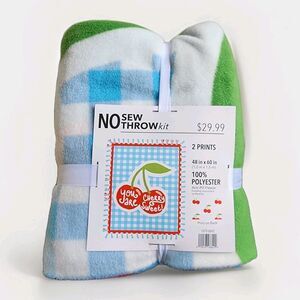 DIY No Sew Throw Blanket Kit – Cherry Sweet Design – 48” x 60” – 2 Prints